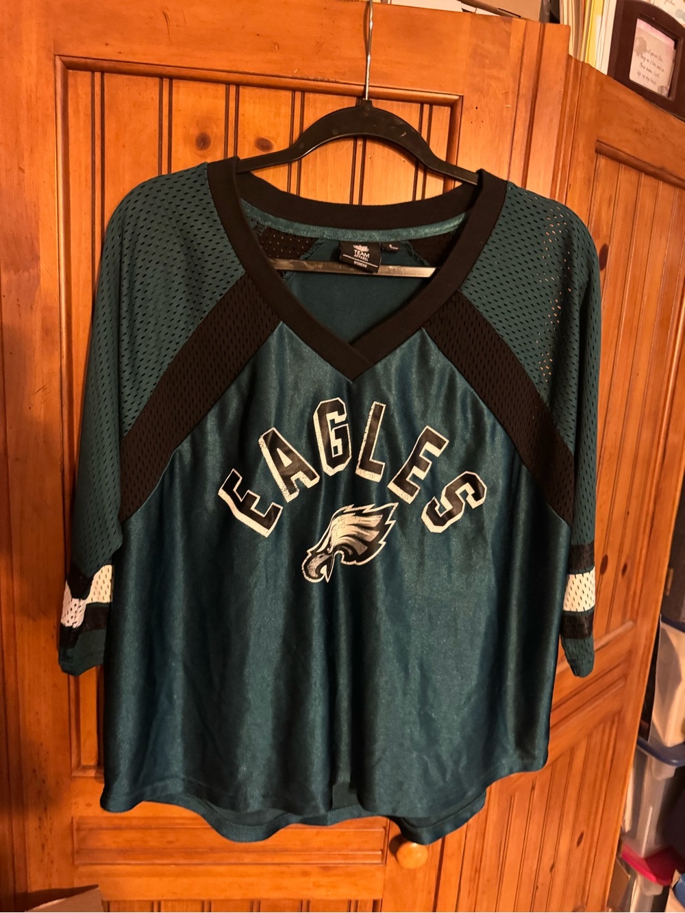 NFL Women's Teal and Black Eagles Mesh Pullover Jersey